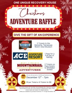Recovery Cash Raffle Christmas Adventure Raffle – One Unique Recovery House
